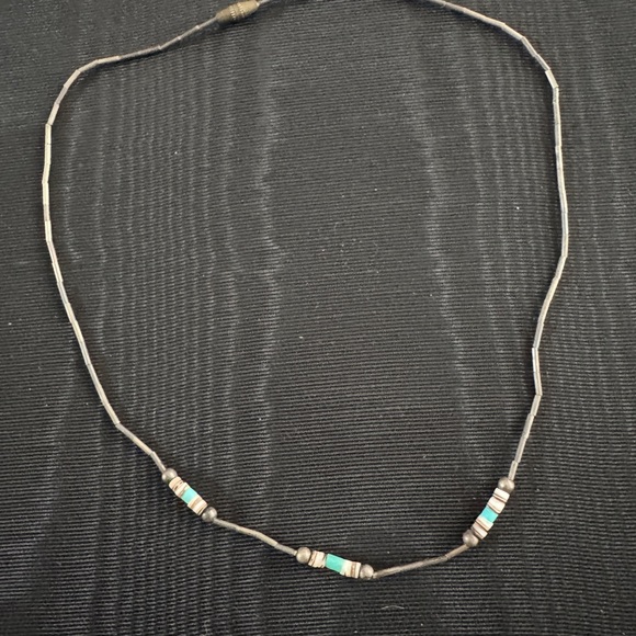 Dainty Silver and Turquoise Necklace - Picture 1 of 4